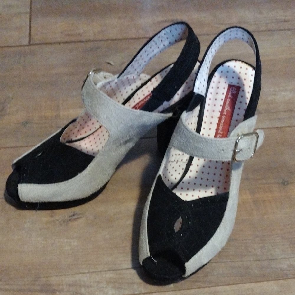Stylish Black and Cream Women's Heels